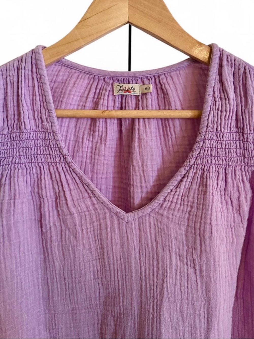 Faherty Organic Cotton Gauze Tank Top Lavender Lilac Swing Coastal Boho M - Picture 4 of 8